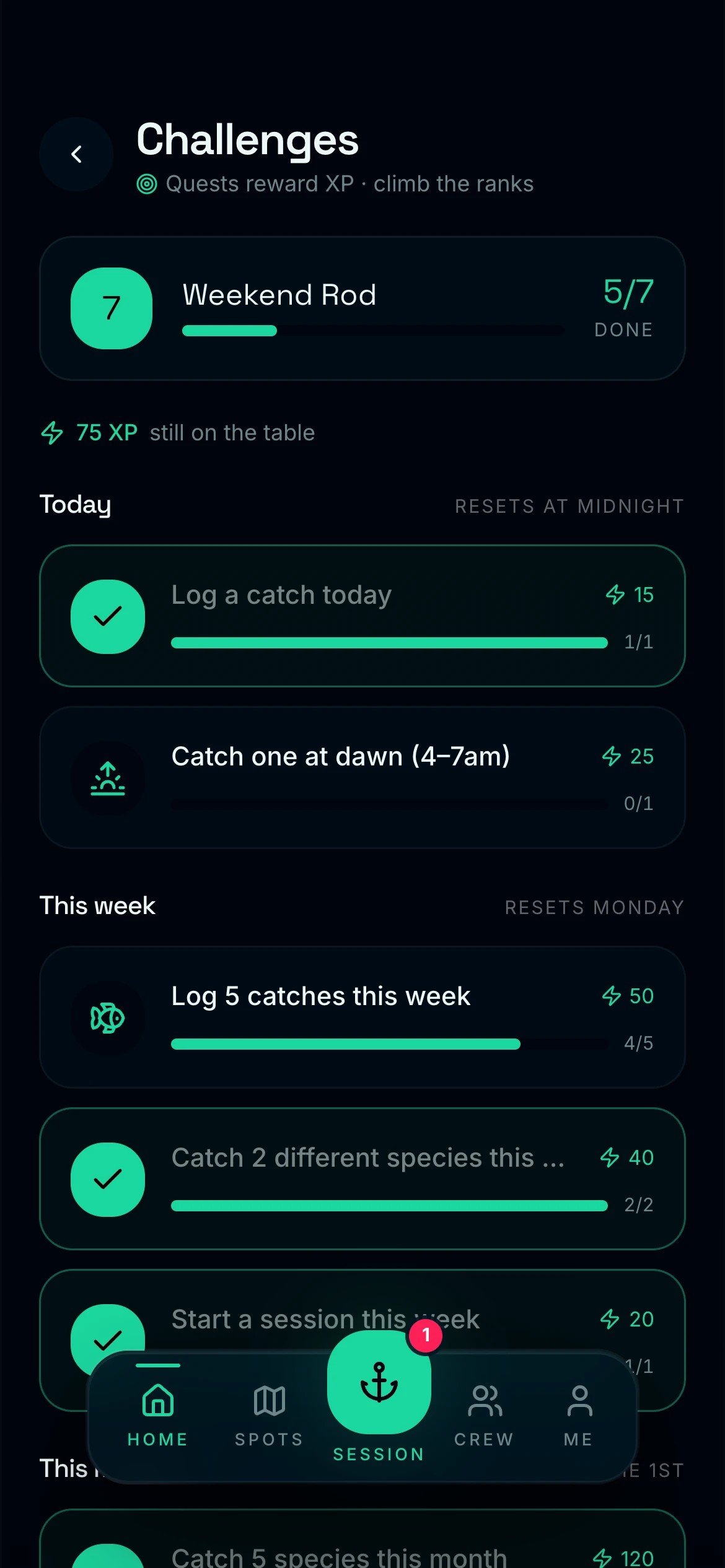 CAST daily and weekly challenges