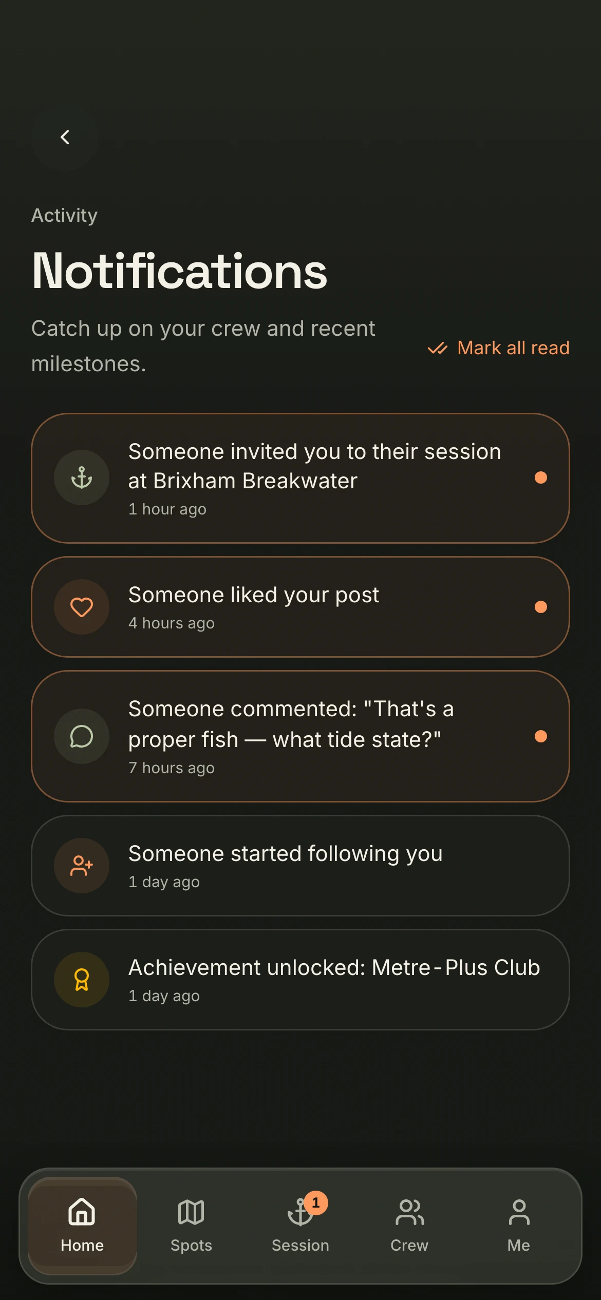 CAST notifications inbox